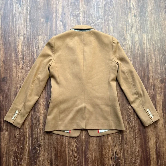 J Crew Women’s Camel Brown Stand Collar Regent Wool Blazer Jacket - Size 2 - Picture 3 of 9